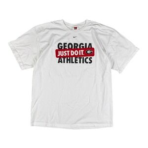 Vtg Nike Team Georgia Bulldogs T-shirt Mens Large White Just Do It Athletics Y2K